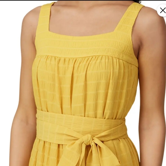 Slate & Willow yellow tiered sundress wide straps lined belted Size 8 Sun Dress - Picture 3 of 8